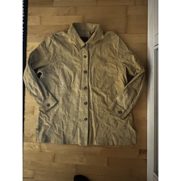 VTG Brandon Thomas Suede Leather Jacket Long Sleeve Button Up Tan Beige 2XL - Picture 1 of 4